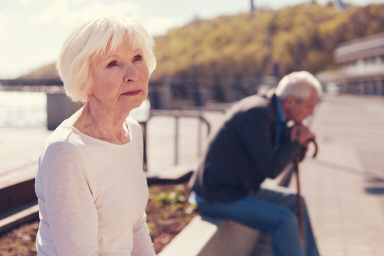 elderly couple fighting